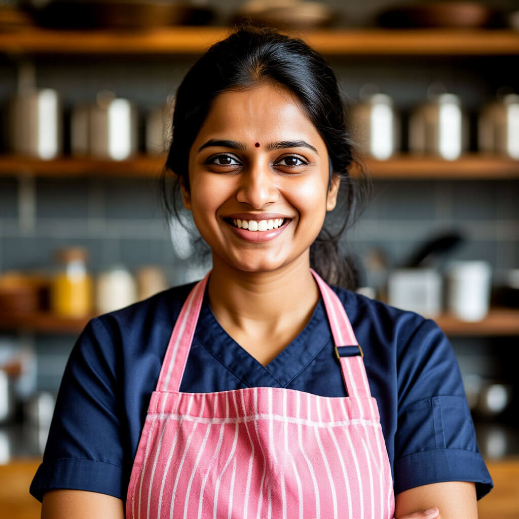 Chef Priya specializing in North Indian cuisine